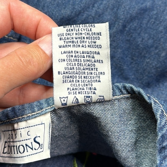 Vintage Basic Editions Spring Floral Butterly Button Cottagecore Vest Size Large - Picture 8 of 8